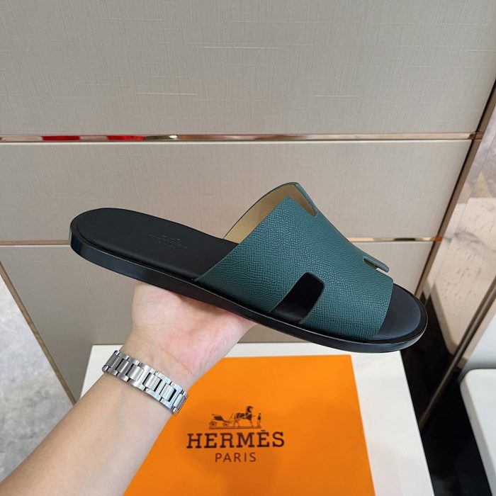 1:1爱马仕 (Hermes) 伊兹密尔男士凉鞋深蓝色