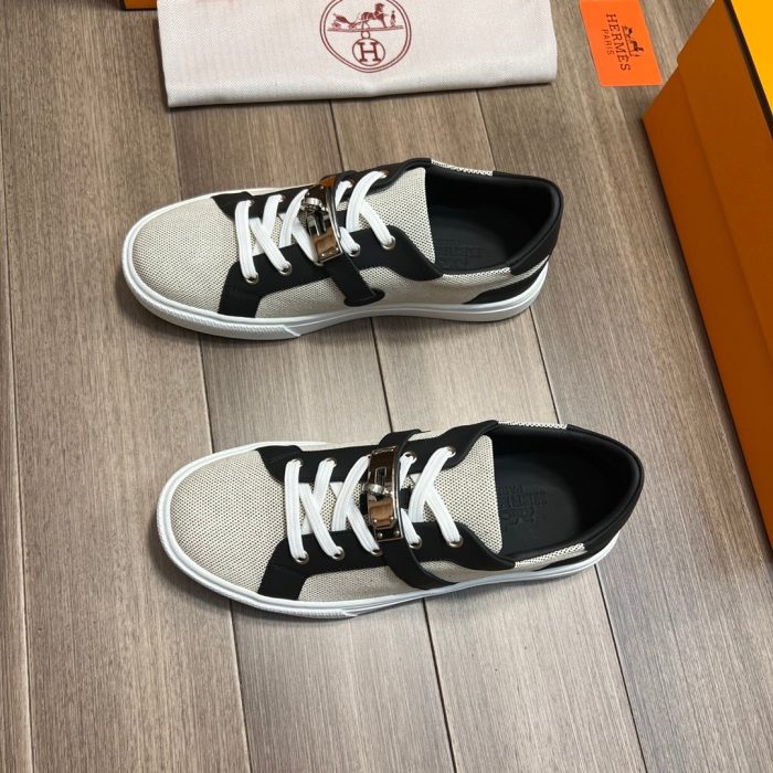 1:1爱马仕 (Hermes) 男士灰色和黑色休闲运动鞋