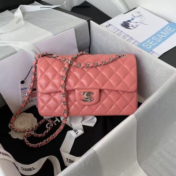 Chanel Small Classic Handbag Silver Hardware