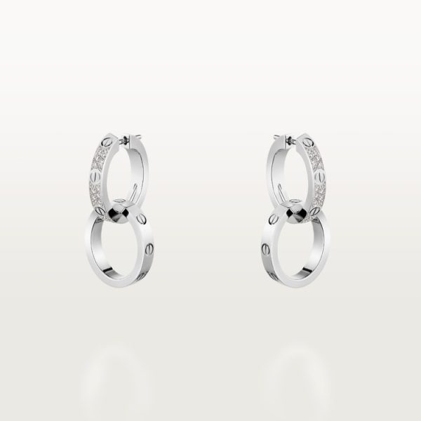 LOVE earrings, multiwear, half-paved