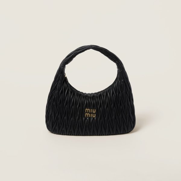 Maxi wander matelassé nappa leather hobo bag