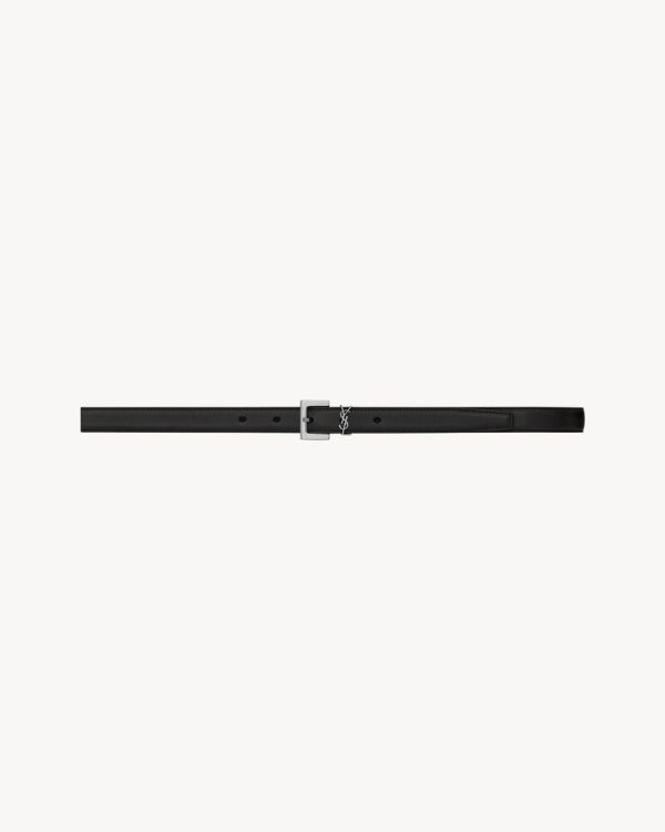 cassandre thin belt with square buckle in smooth leather