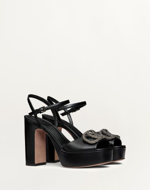 SANDAL WITH VLOGO SIGNATURE PLATFORM IN CALFSKIN 115MM